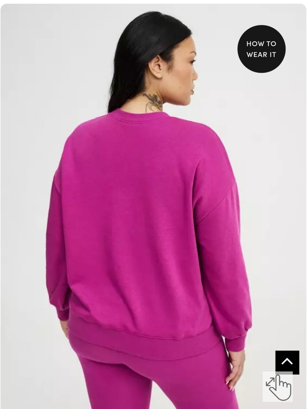Cozy Fleece Cut-Out Sweatshirt - Magenta Butterfly - Picture 3 of 5
